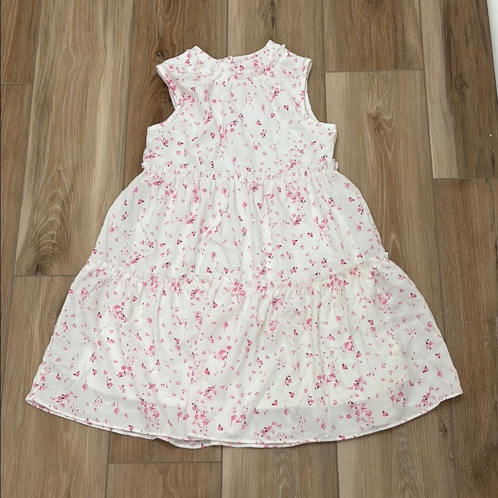 GB Girls White and Pink Casual Dress